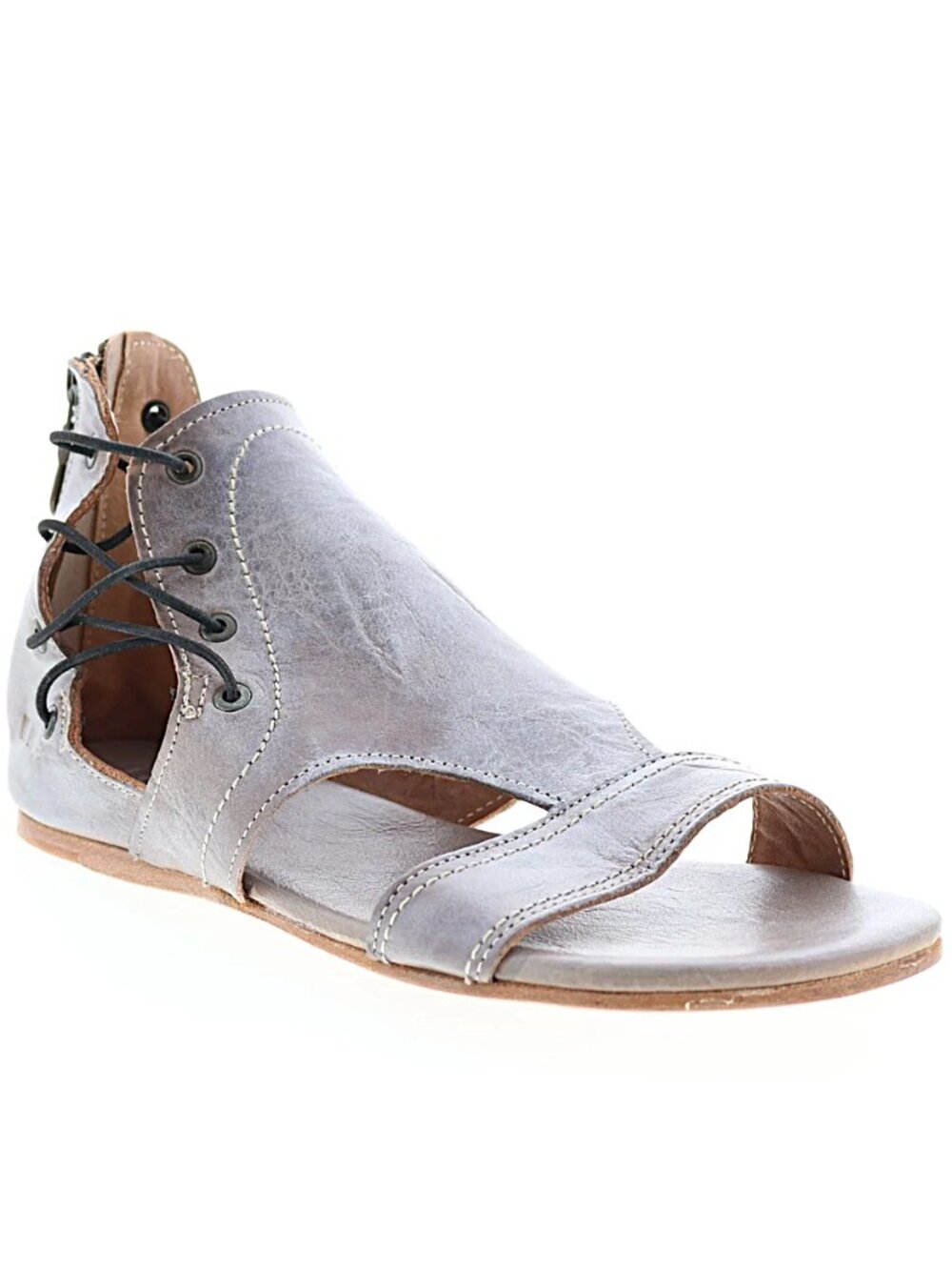 BED/STU Sarabi Flats Sandals Grey Rustic Silver Metallic